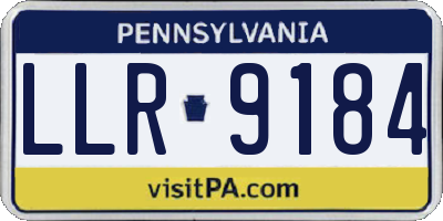 PA license plate LLR9184