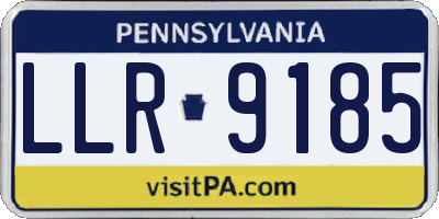 PA license plate LLR9185