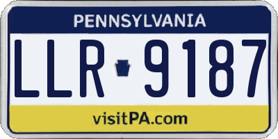 PA license plate LLR9187