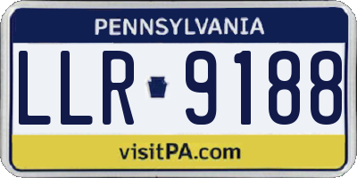 PA license plate LLR9188