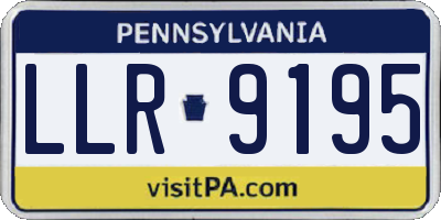 PA license plate LLR9195