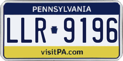PA license plate LLR9196