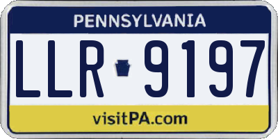 PA license plate LLR9197