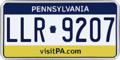 PA license plate LLR9207