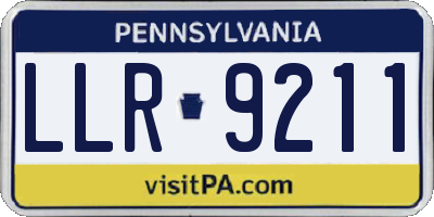 PA license plate LLR9211