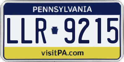 PA license plate LLR9215