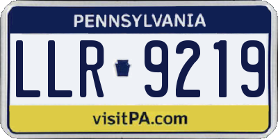 PA license plate LLR9219