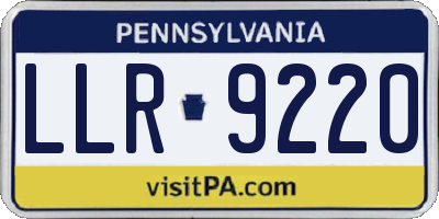 PA license plate LLR9220