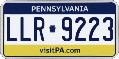PA license plate LLR9223