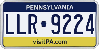 PA license plate LLR9224