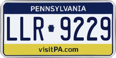 PA license plate LLR9229