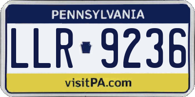 PA license plate LLR9236