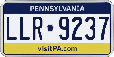 PA license plate LLR9237