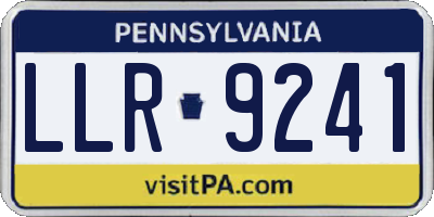 PA license plate LLR9241
