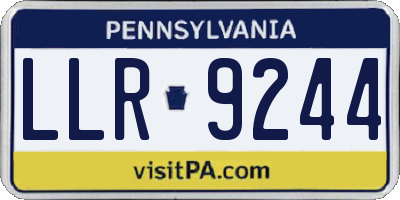 PA license plate LLR9244