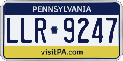 PA license plate LLR9247