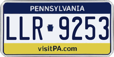 PA license plate LLR9253