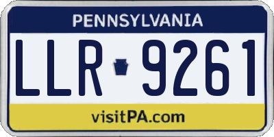 PA license plate LLR9261