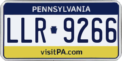 PA license plate LLR9266
