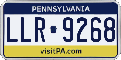 PA license plate LLR9268