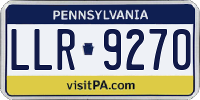 PA license plate LLR9270