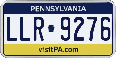 PA license plate LLR9276