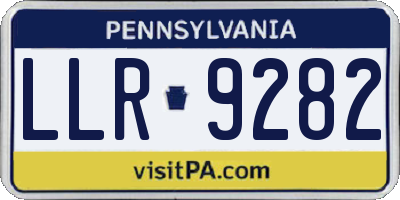 PA license plate LLR9282