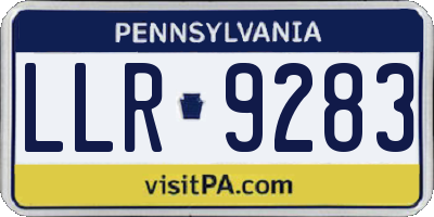 PA license plate LLR9283