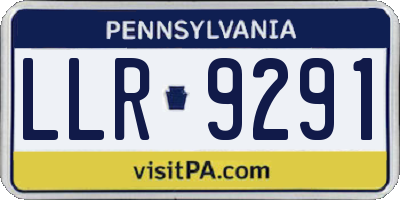 PA license plate LLR9291