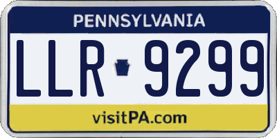 PA license plate LLR9299