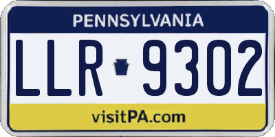 PA license plate LLR9302