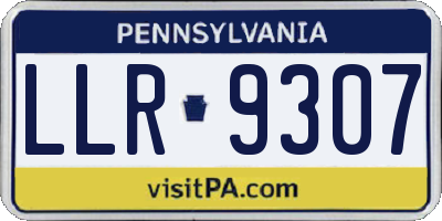 PA license plate LLR9307