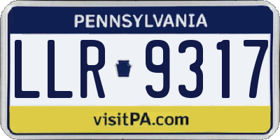 PA license plate LLR9317