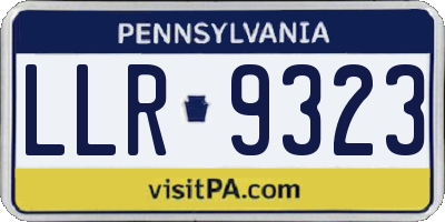 PA license plate LLR9323