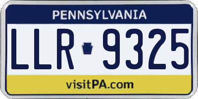 PA license plate LLR9325