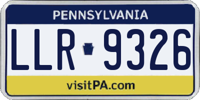 PA license plate LLR9326