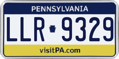 PA license plate LLR9329