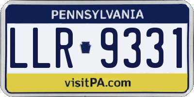 PA license plate LLR9331