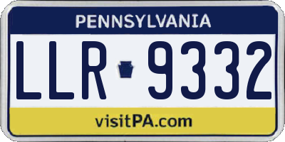PA license plate LLR9332