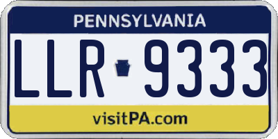 PA license plate LLR9333
