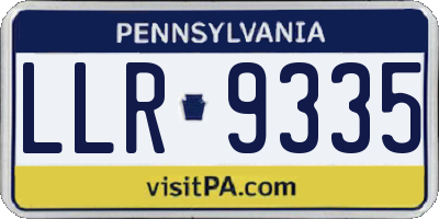 PA license plate LLR9335
