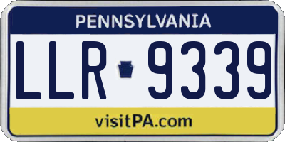 PA license plate LLR9339