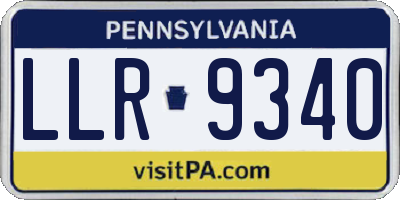 PA license plate LLR9340