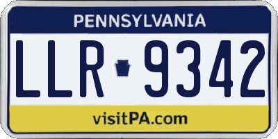 PA license plate LLR9342