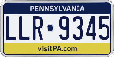PA license plate LLR9345