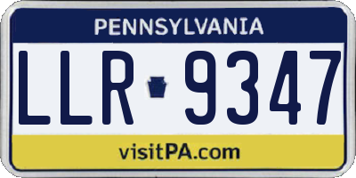PA license plate LLR9347