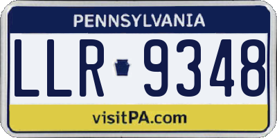 PA license plate LLR9348