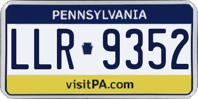 PA license plate LLR9352
