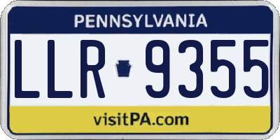 PA license plate LLR9355