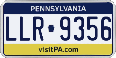PA license plate LLR9356